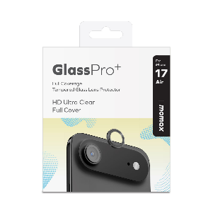 GlassPro+ Full Coverage Tempered Glass Lens Protector iPhone 17 Air (Black)