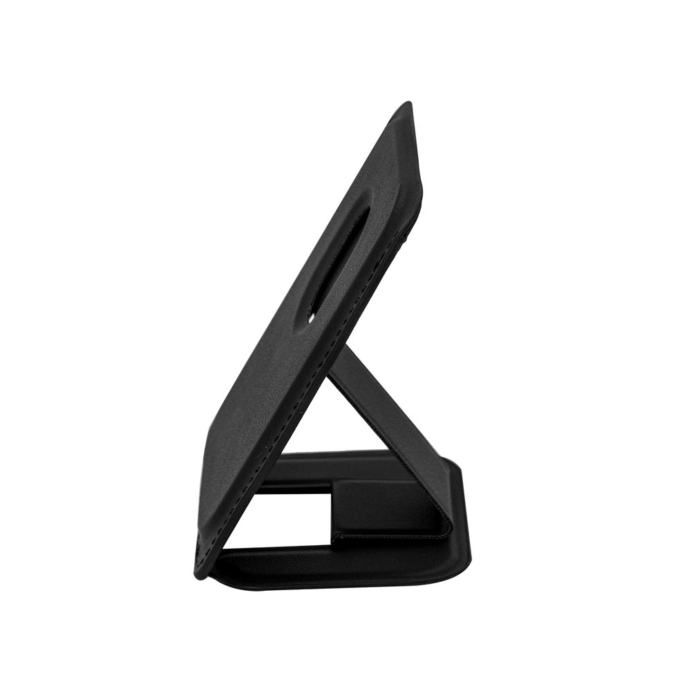 PU Magnetic Card Holder with Stand Black