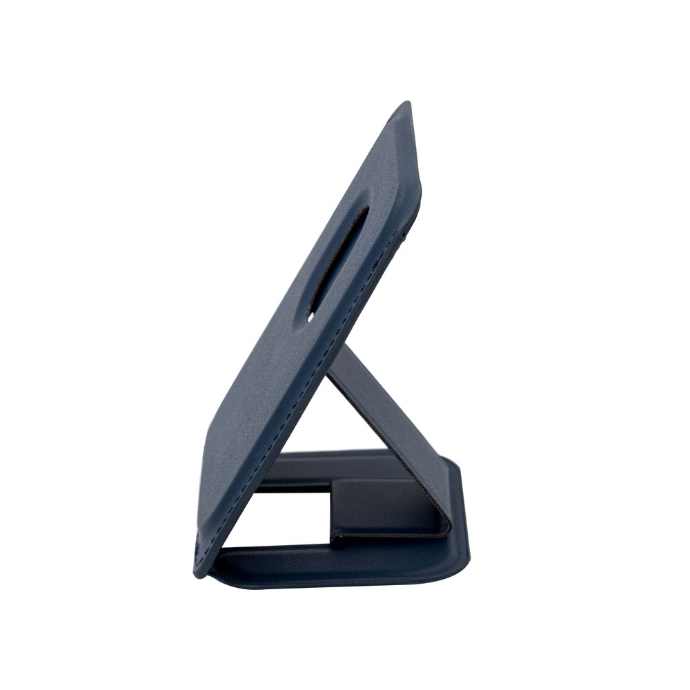 PU Magnetic Card Holder with Stand Dark Blue