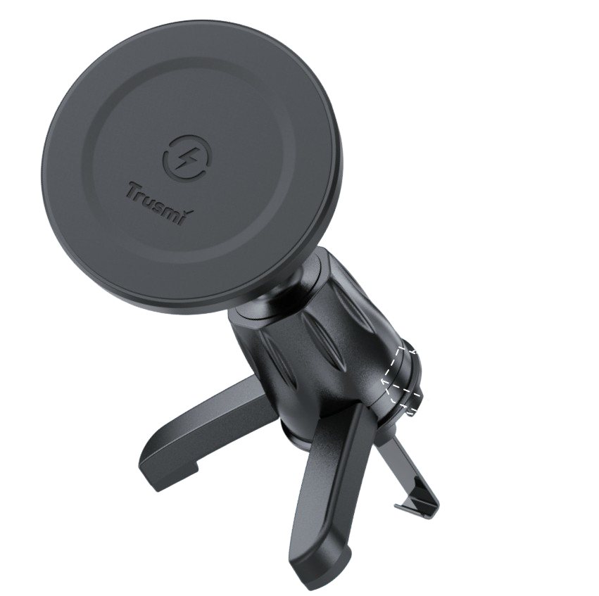 15W Wireless Magnetic Clamping type Car Phone Holder Air Outlet Black