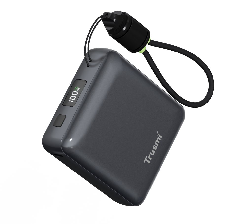 Trusmi Powerbank 10.000 mAh PD 22.5 W Dijital Ekranlı Dahili C to C kablolu Gri PB06-01 Grey