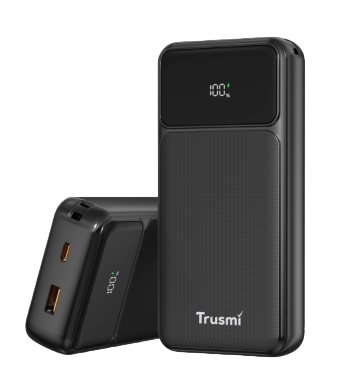 Trusmi Powerbank 20000mAh PD 22.5W Type C + Usb A Dijital Ekranlı Siyah PB02-03 Black