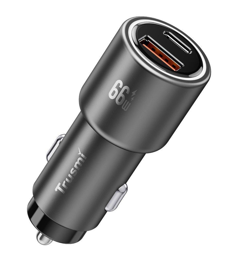 PD66W A+C Mental Fast Car Charger Grey