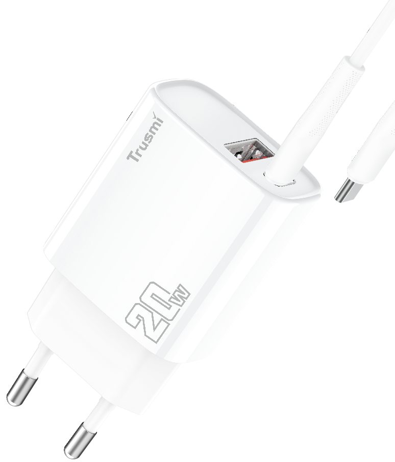 PD20W A+C Charger Set With C TO C 60W Cable(EU) White