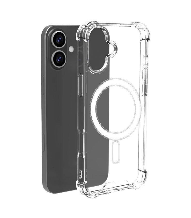 IPHONE 13/14 TPU+PC Magnetic Airbag Anti-fall Phone Case Transparent