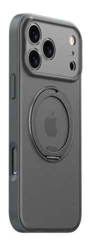 IPHONE 17Promax Phantom 360° Rotatable Kickstand Skin-Feel Case Grey