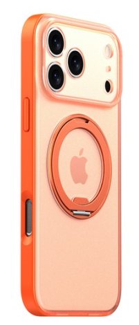 IPHONE 17Promax Phantom 360° Rotatable Kickstand Skin-Feel Case Orange